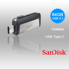 SANDISK ULTRA 64GB SDDDC2-064G Dual USB Drive Type-C 3.1 Tristar Online
