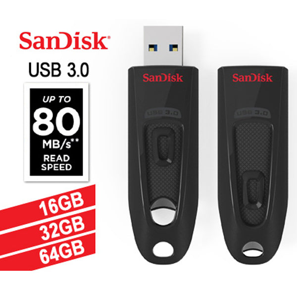 SanDisk Ultra CZ48 64G USB 3.0 Flash Drive (SDCZ48-064G) Tristar Online