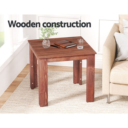 Gardeon Coffee Side Table Wooden Desk Outdoor Furniture Camping Garden Brown Tristar Online