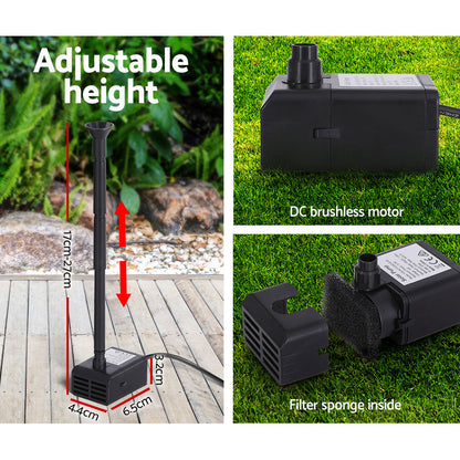 Gardeon Solar Pond Pump Submersible Powered Garden Pool Water Fountain Kit 6.1FT Tristar Online