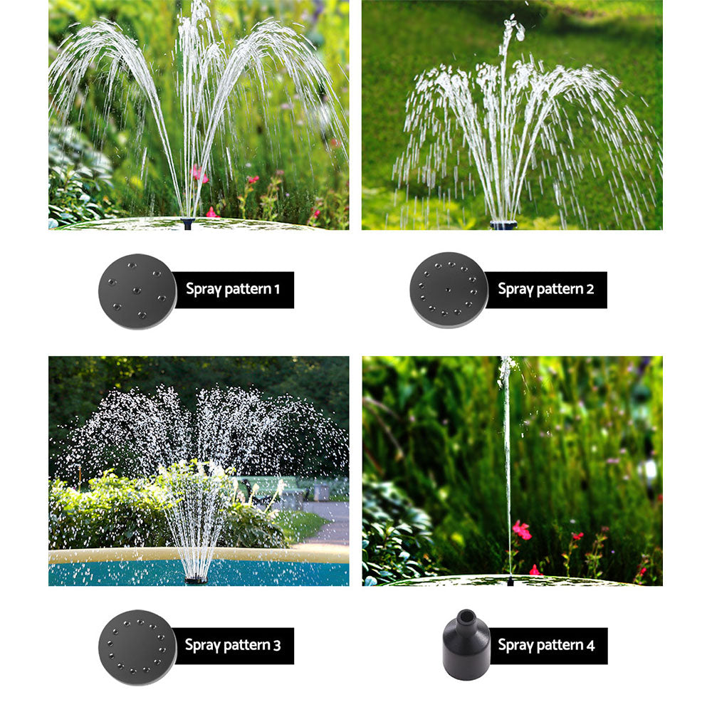 Gardeon Solar Pond Pump with Battery LED Lights 4.4FT Tristar Online