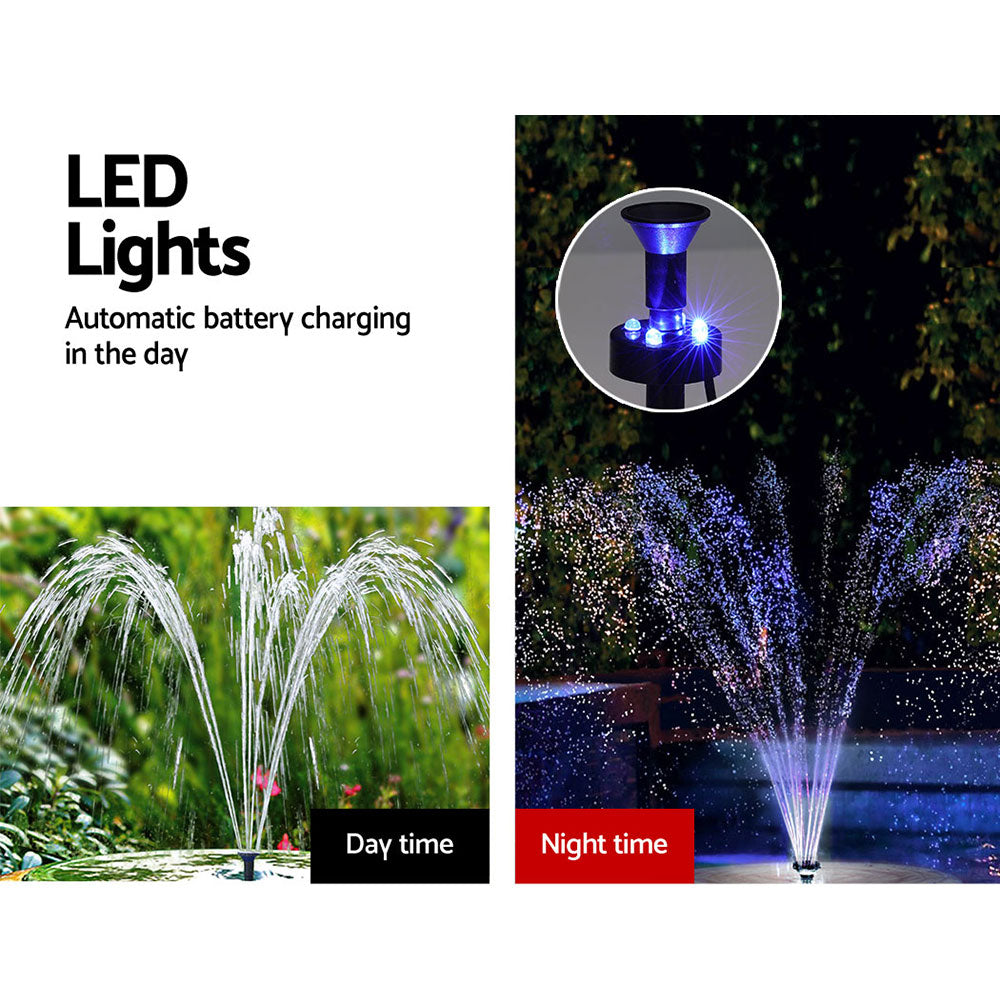 Gardeon Solar Pond Pump with Battery LED Lights 4.4FT Tristar Online