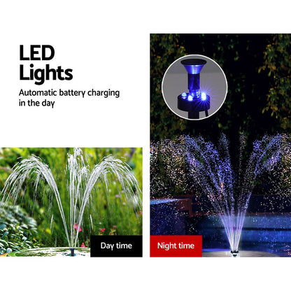 Gardeon Solar Pond Pump with Battery LED Lights 4.4FT Tristar Online
