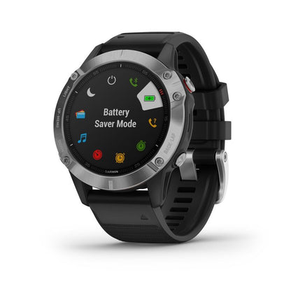 Garmin Fenix 6 Premium Multisport GPS Smartwatch - Silver With Black Band Garmin