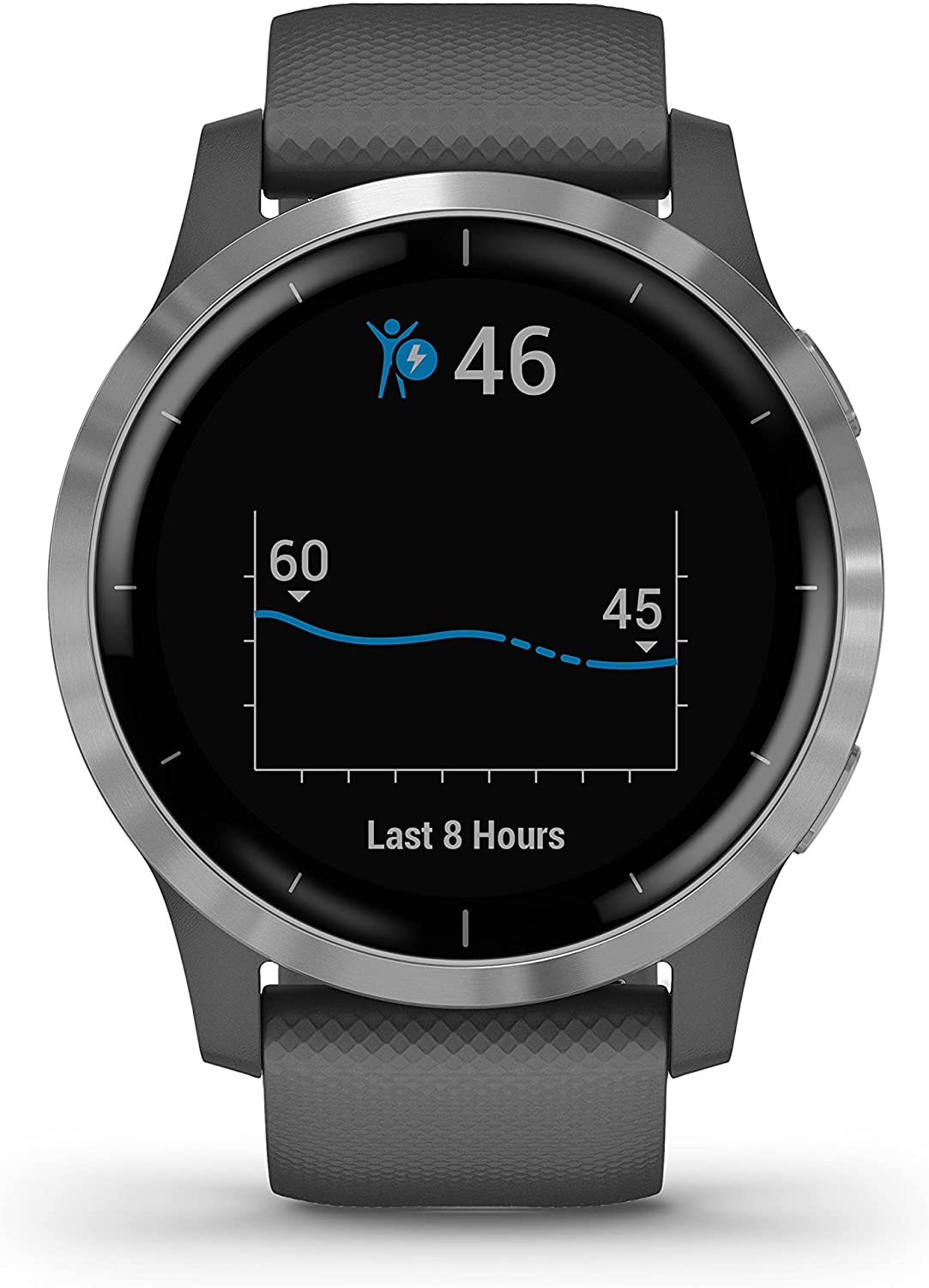 Garmin Vivoactive 4 GPS Fitness Smartwatch, Silver with Grey Band - Pristine - Refurbished Garmin