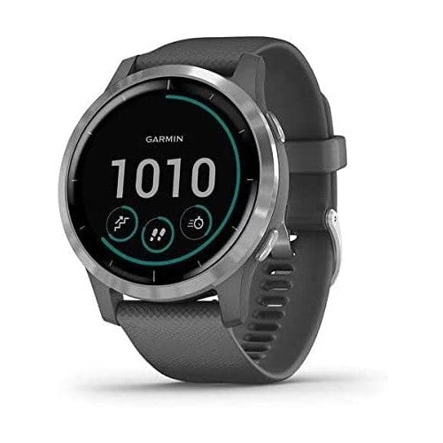 Garmin Vivoactive 4 GPS Fitness Smartwatch, Silver with Grey Band - Pristine - Refurbished Garmin