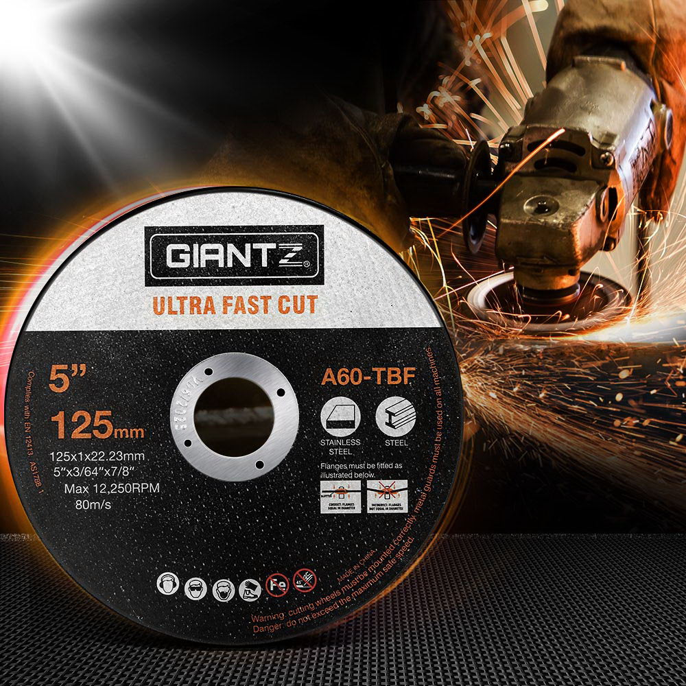 Giantz 100-Piece Cutting Discs 5" 125mm Angle Grinder Thin Cut Off Wheel Metal Tristar Online