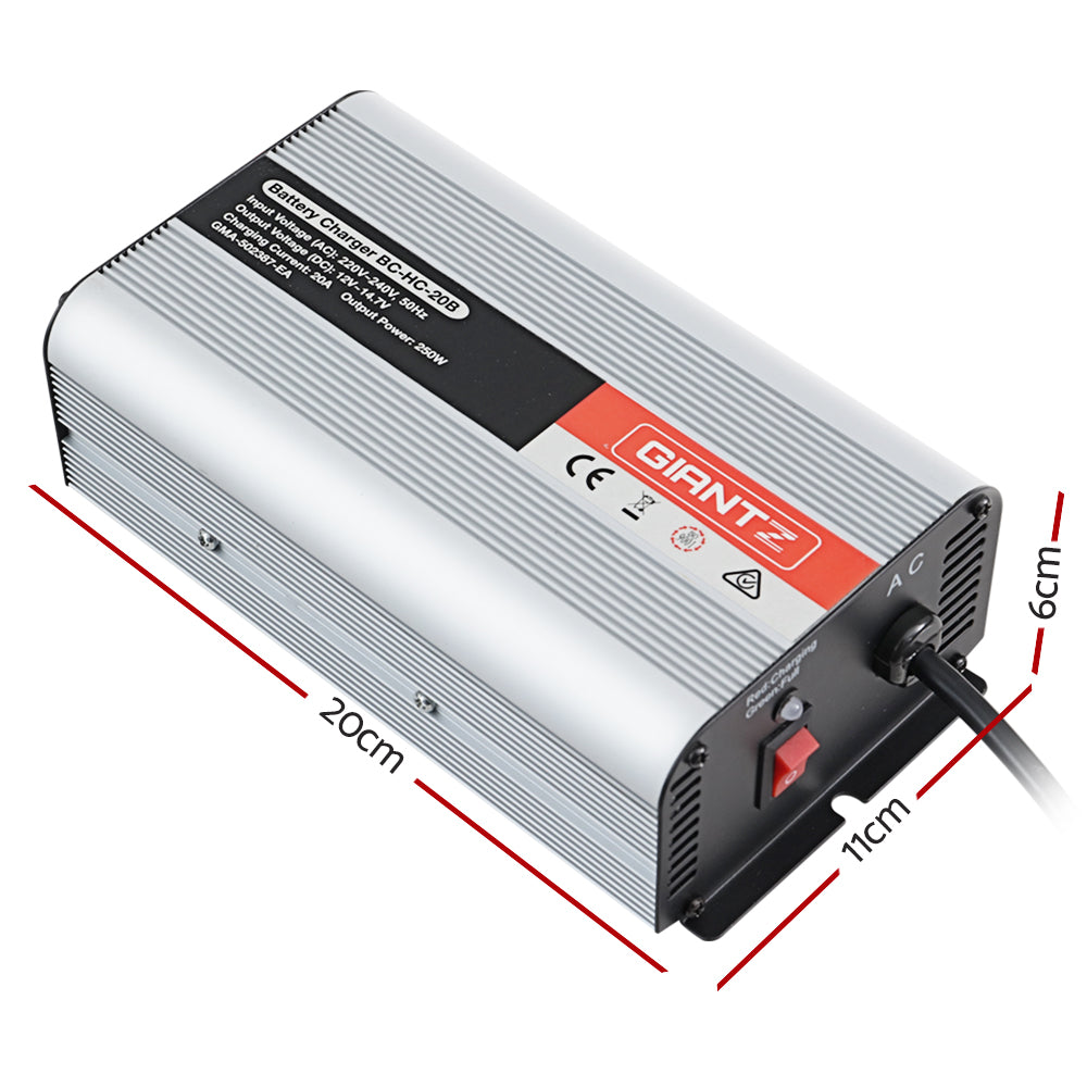 Giantz 12V Car Battery Charger Inverter 20 Amp ATV 4WD Boat Caravan Motorcycle Tristar Online