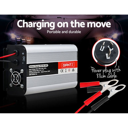 Giantz 12V Car Battery Charger Inverter 20 Amp ATV 4WD Boat Caravan Motorcycle Tristar Online