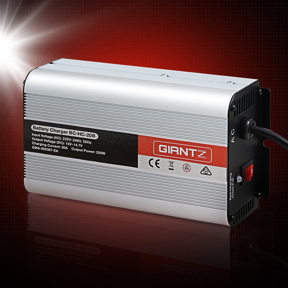 Giantz 12V Car Battery Charger Inverter 20 Amp ATV 4WD Boat Caravan Motorcycle Tristar Online