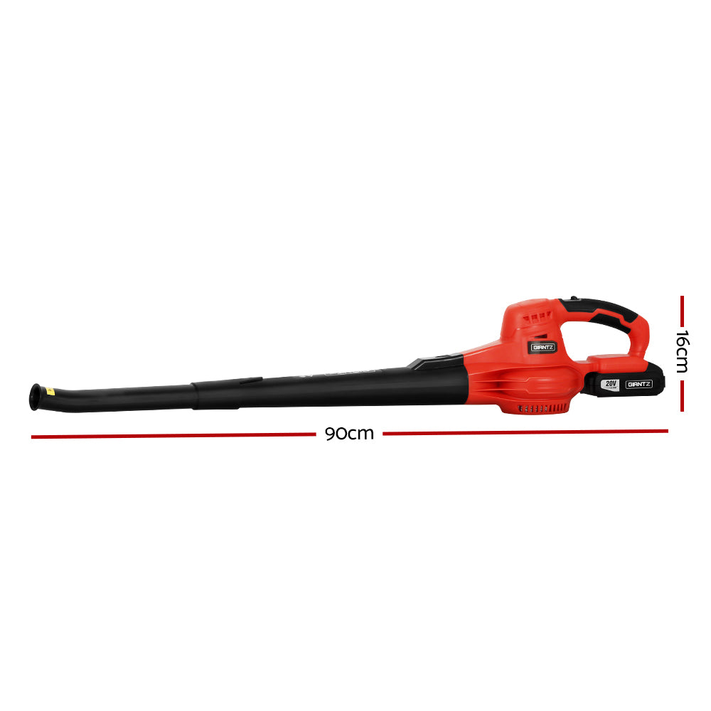 Giantz 20V Cordless Leaf Blower Garden Lithium Electric Battery Nozzles 2-Speed Tristar Online