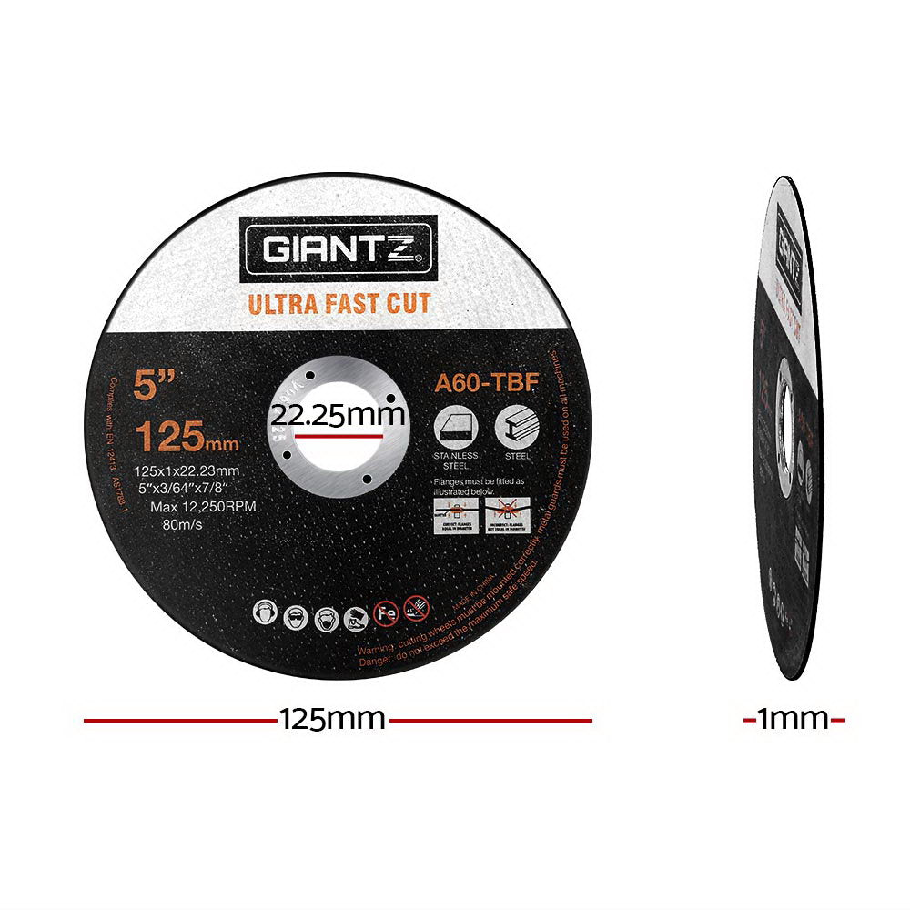 Giantz 50-Piece Cutting Discs 5" 125mm Angle Grinder Thin Cut Off Wheel Metal Tristar Online