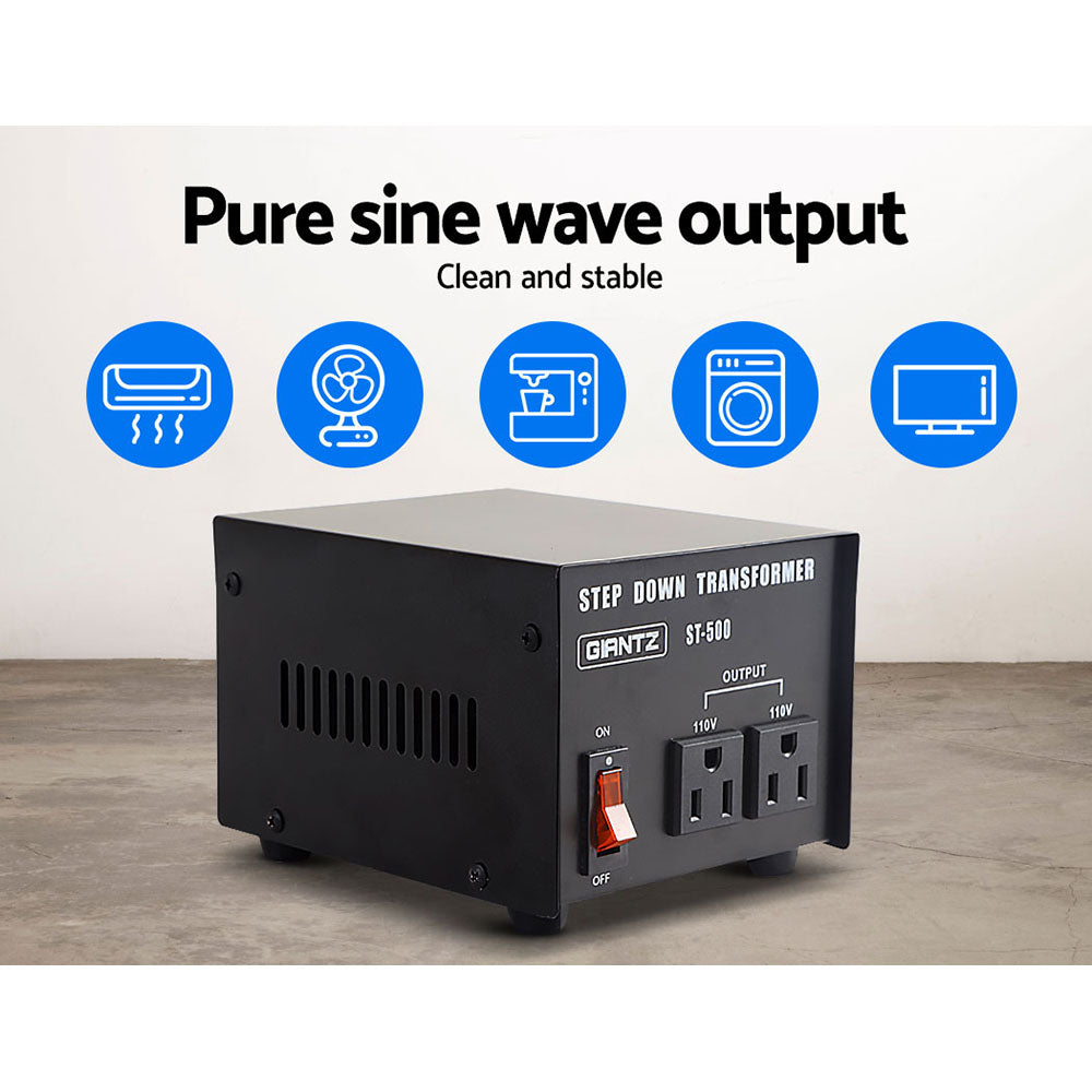 Giantz Stepdown Transformer 500W 240V to 110V Tristar Online