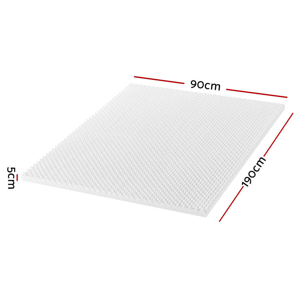 Giselle Bedding Memory Foam Mattress Topper Egg Crate 5cm Single Tristar Online