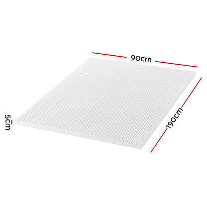 Giselle Bedding Memory Foam Mattress Topper Egg Crate 5cm Single Tristar Online