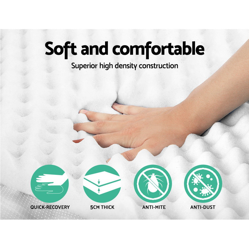 Giselle Bedding Memory Foam Mattress Topper Egg Crate 5cm Single Tristar Online