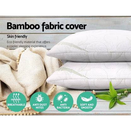 Giselle Bedding Set of 2 Bamboo Pillow with Memory Foam Tristar Online