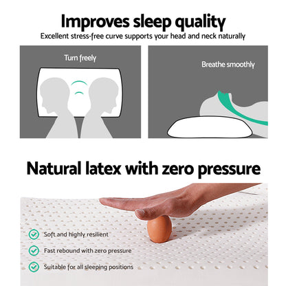 Giselle Bedding Set of 2 Natural Latex Pillow Tristar Online