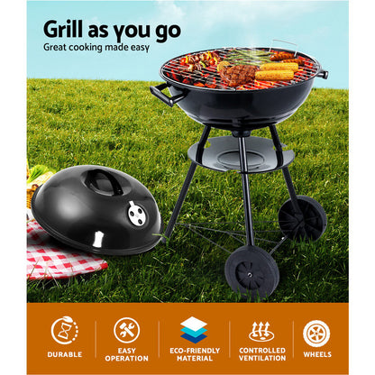 Grillz Charcoal BBQ Smoker Drill Outdoor Camping Patio Barbeque Steel Oven Tristar Online