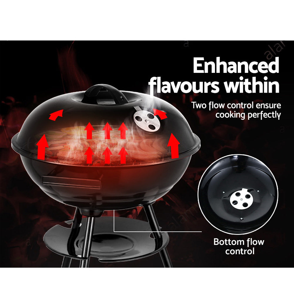 Grillz Charcoal BBQ Smoker Drill Outdoor Camping Patio Barbeque Steel Oven Tristar Online