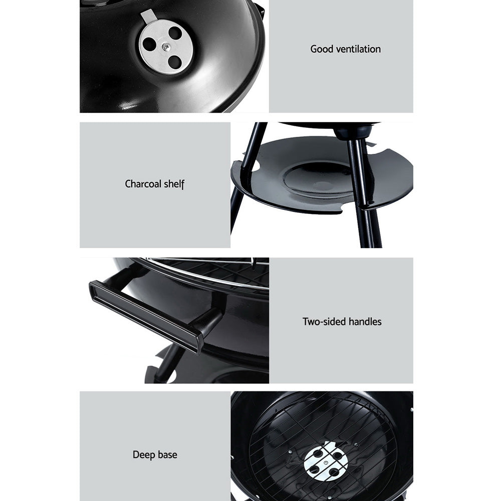 Grillz Charcoal BBQ Smoker Drill Outdoor Camping Patio Barbeque Steel Oven Tristar Online