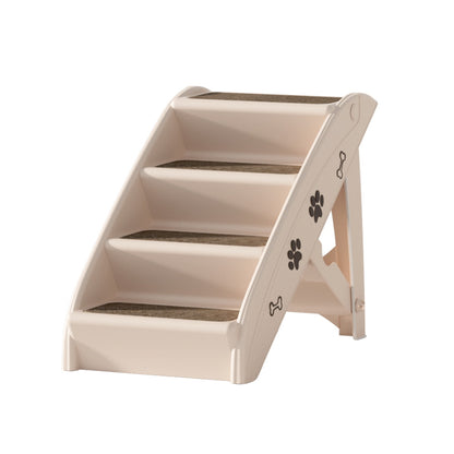 i.Pet Dog Ramp Steps For Bed Sofa Car Pet Stairs Ladder Indoor Foldable Beige Tristar Online