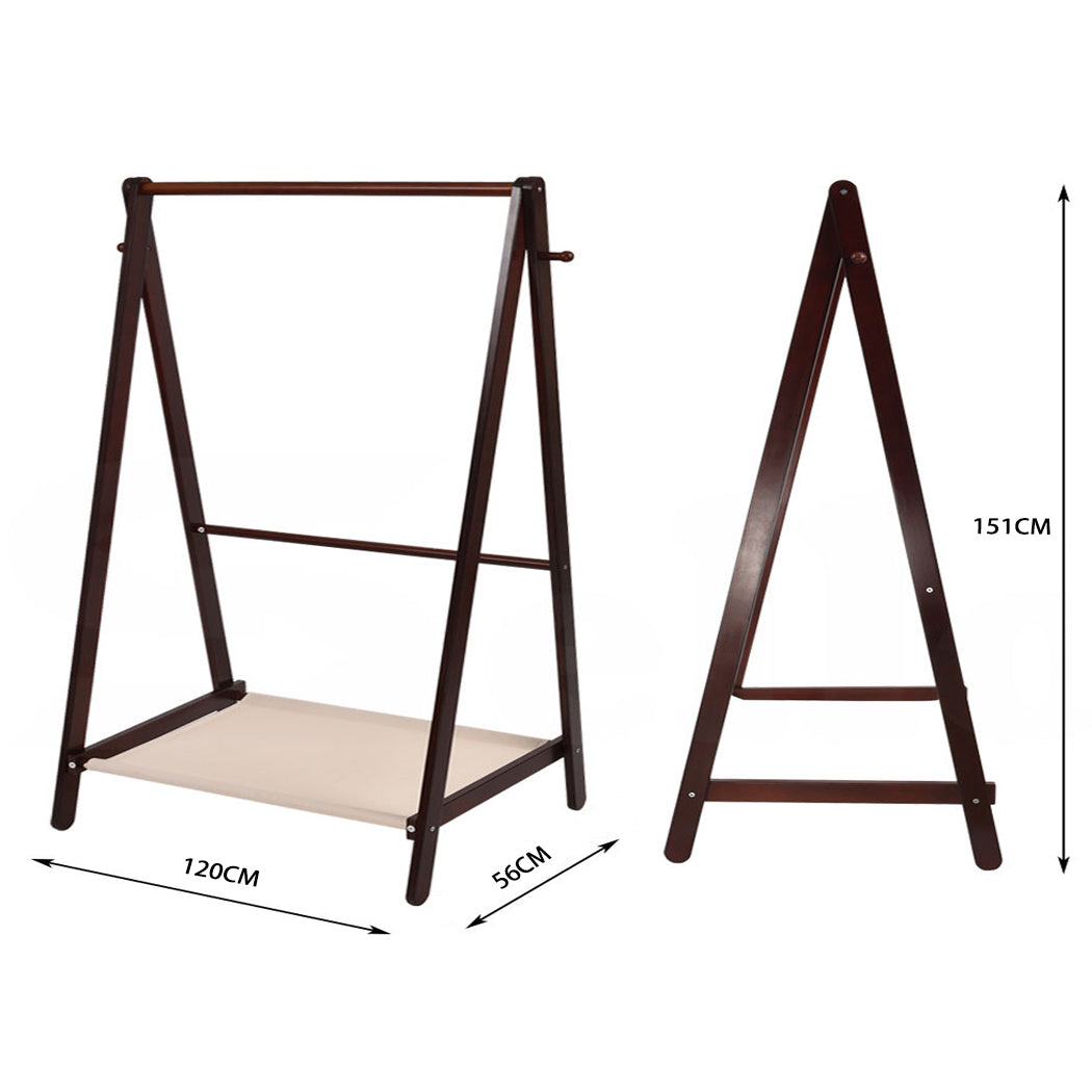 Levede Clothes Stand Garment Dyring Rack Hanger Organiser Wooden Free Standing Tristar Online