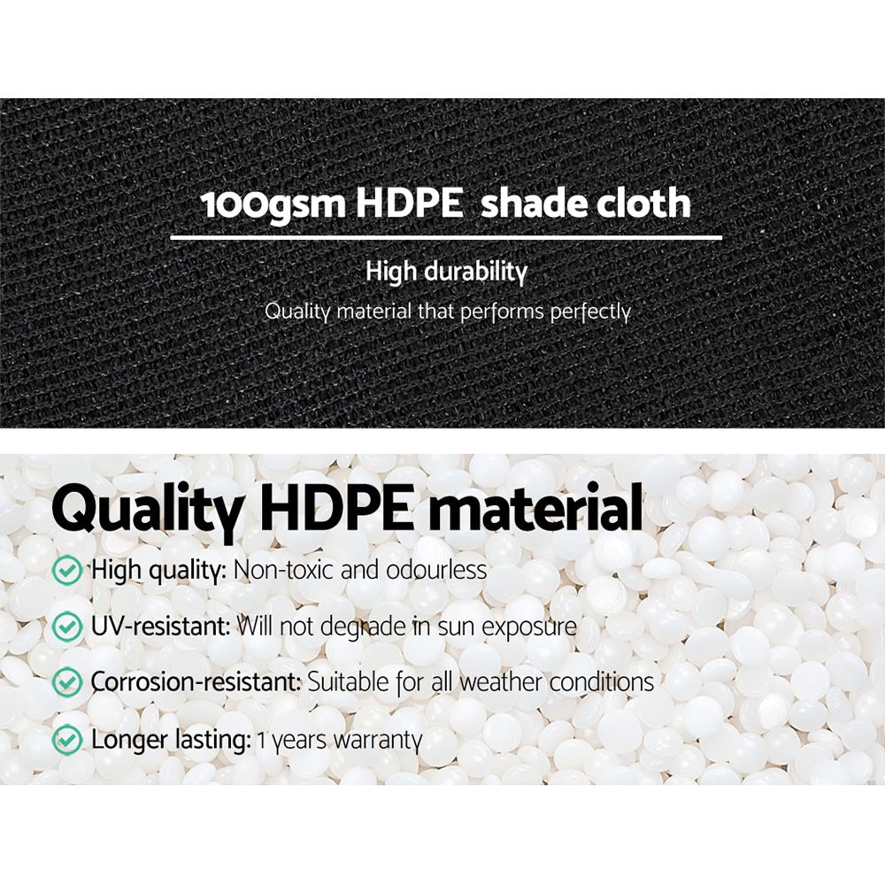 Instahut 50% Sun Shade Cloth Shadecloth Sail Roll Mesh 1.83x20m 100gsm Black Tristar Online