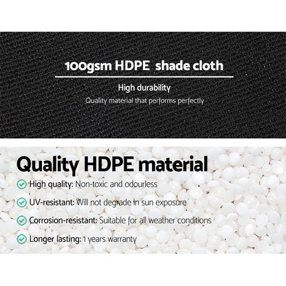 Instahut 50% Sun Shade Cloth Shadecloth Sail Roll Mesh 1.83x20m 100gsm Black Tristar Online
