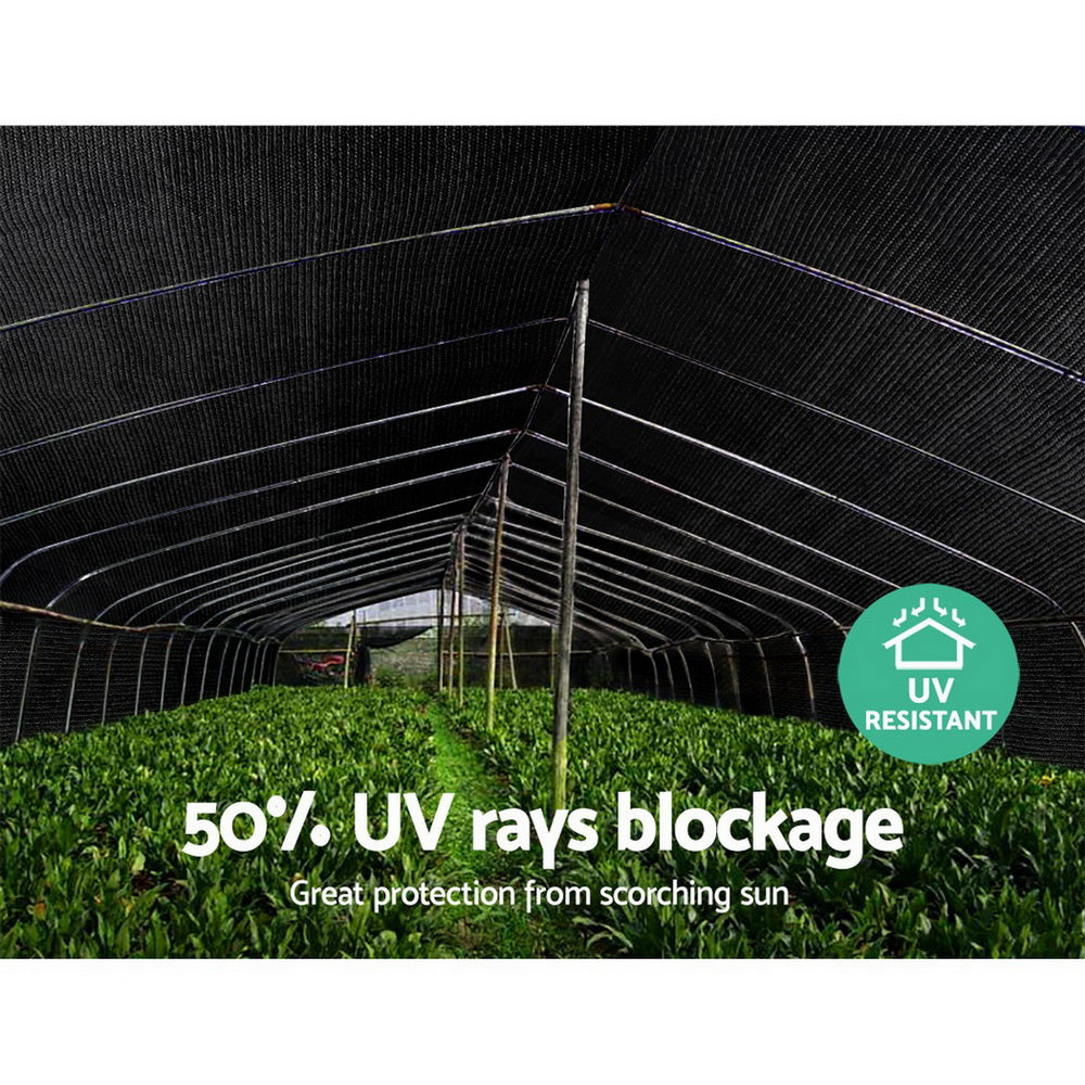 Instahut 50% Sun Shade Cloth Shadecloth Sail Roll Mesh 1.83x20m 100gsm Black Tristar Online