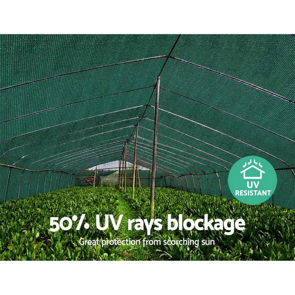 Instahut 50% Sun Shade Cloth Shadecloth Sail Roll Mesh Outdoor 100gsm 1.83x20m Tristar Online