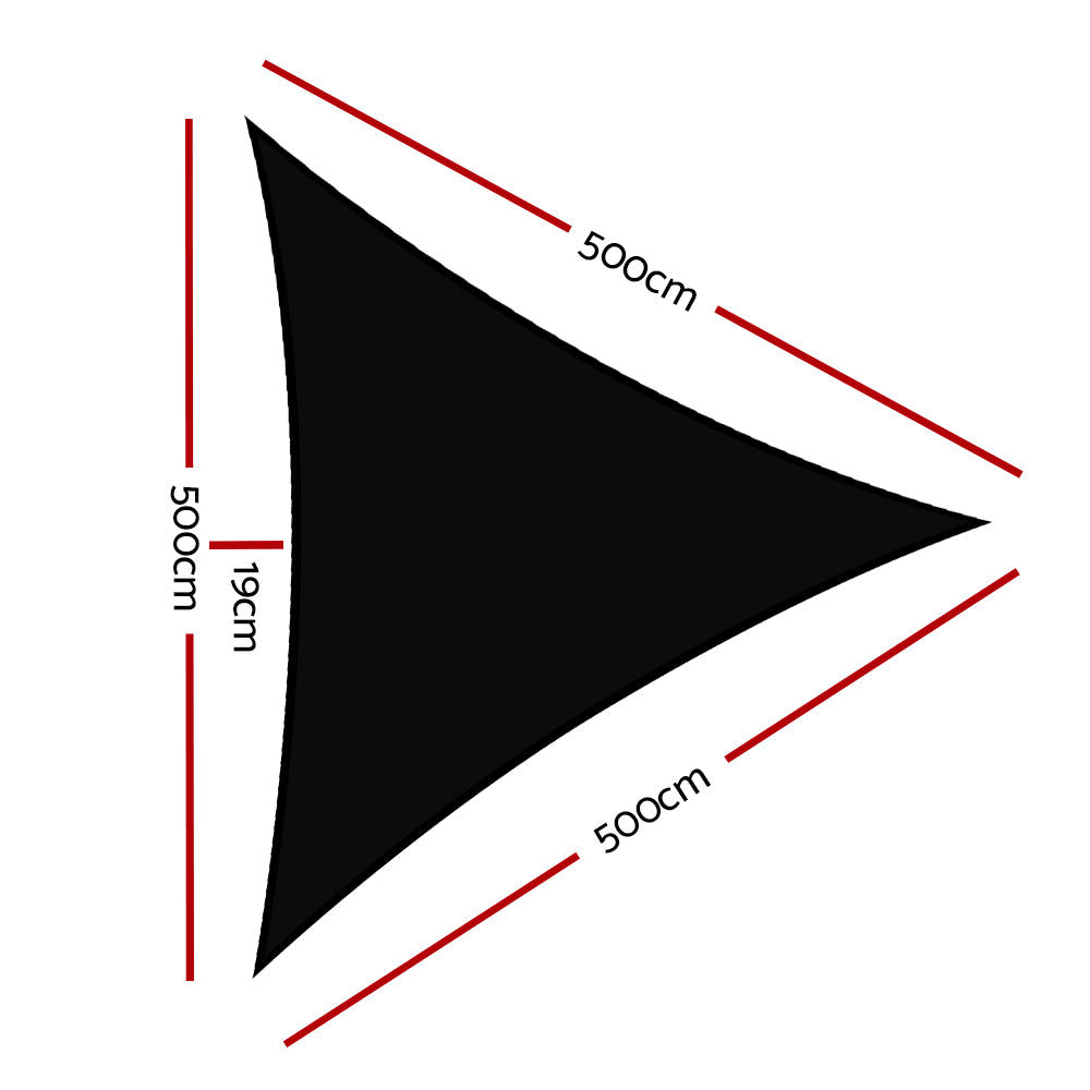 Instahut Sun Shade Sail Cloth Shadecloth Outdoor Canopy Triangle 280gsm 5x5x5m Tristar Online