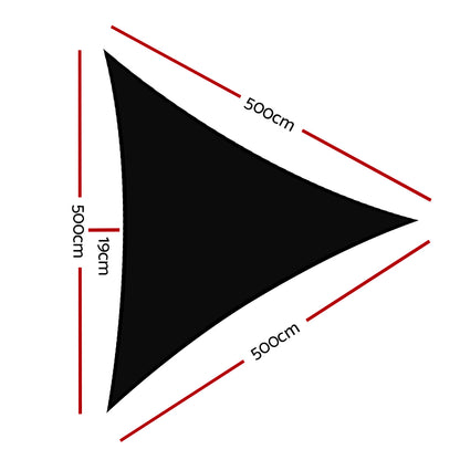 Instahut Sun Shade Sail Cloth Shadecloth Outdoor Canopy Triangle 280gsm 5x5x5m Tristar Online