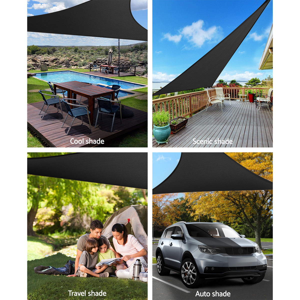 Instahut Sun Shade Sail Cloth Shadecloth Outdoor Canopy Triangle 280gsm 5x5x5m Tristar Online