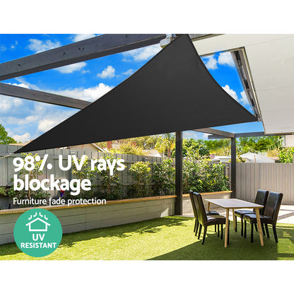 Instahut Sun Shade Sail Cloth Shadecloth Outdoor Canopy Triangle 280gsm 5x5x5m Tristar Online