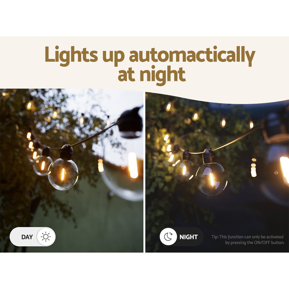 Jingle Jollys Solar Festoon Lights 17m LED String Lights Outdoor Xmas Festival Tristar Online