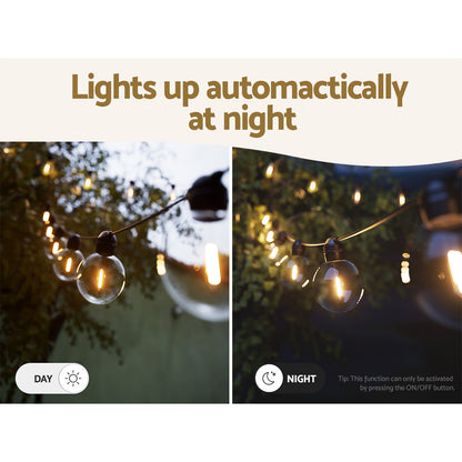 Jingle Jollys Solar Festoon Lights 17m LED String Lights Outdoor Xmas Festival Tristar Online