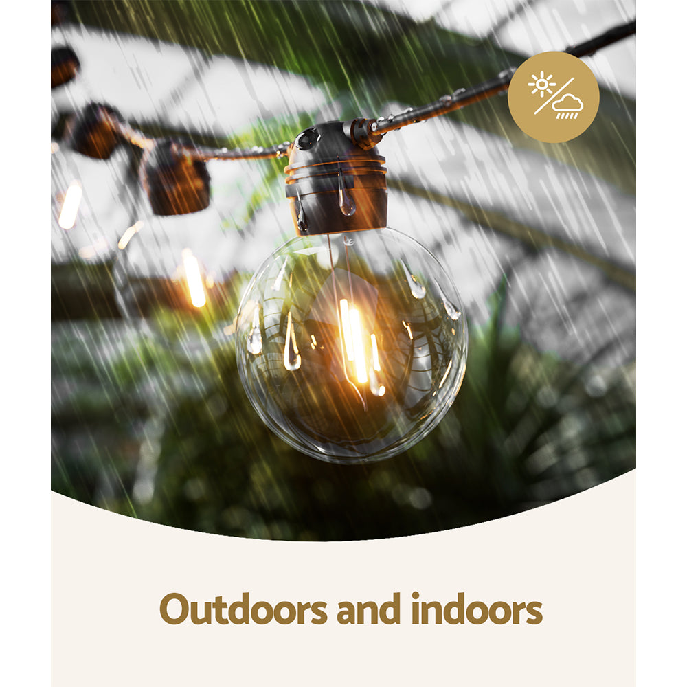 Jingle Jollys Solar Festoon Lights 17m LED String Lights Outdoor Xmas Festival Tristar Online