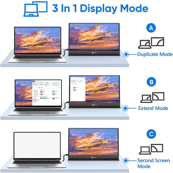 Arzopa A1 Gamut Slim 15.6 inch FHD 1080P 178°IPS Multifunction Portable Gaming Monitor Arzopa