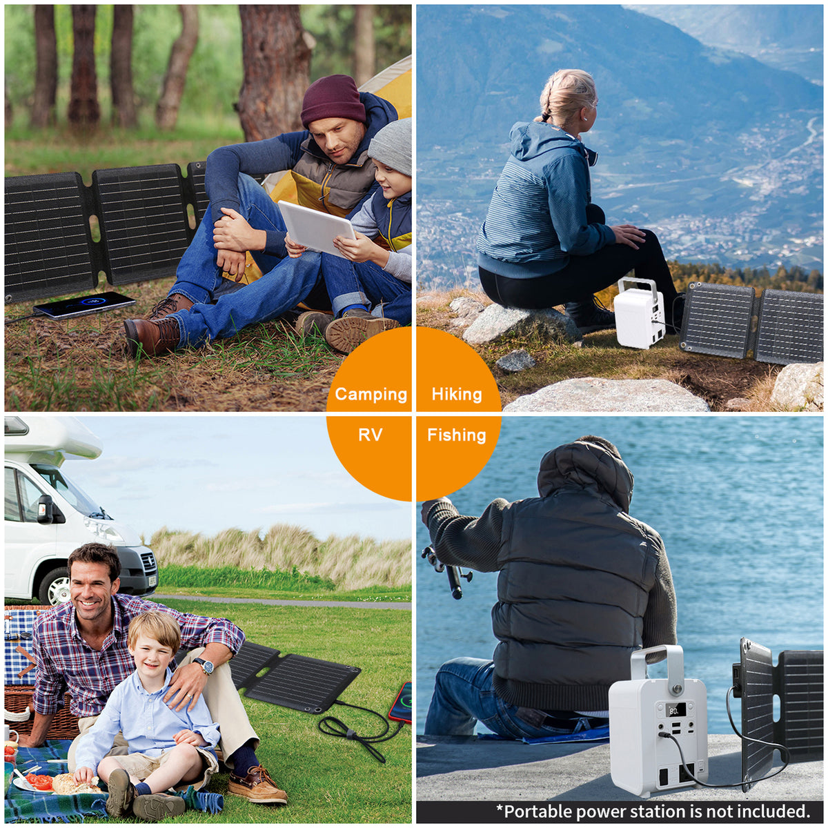 JumpsPower 100W Solar Panel Portable Charger Power Generator Foldable Camping Tristar Online