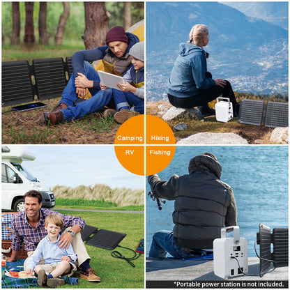 JumpsPower 100W Solar Panel Portable Charger Power Generator Foldable Camping Tristar Online