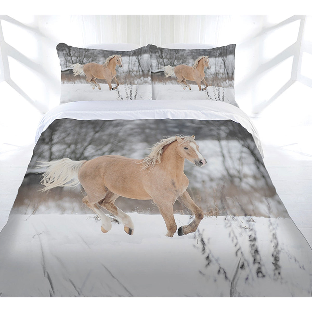 Just Home Winter Gallop Quilt Cover Set Queen Tristar Online