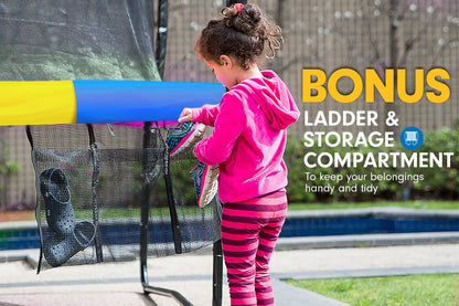 Kahuna 8ft Outdoor Rainbow Trampoline For Kids And Children Suited For Fitness Exercise Gymnastics With Safety Enclosure Tristar Online