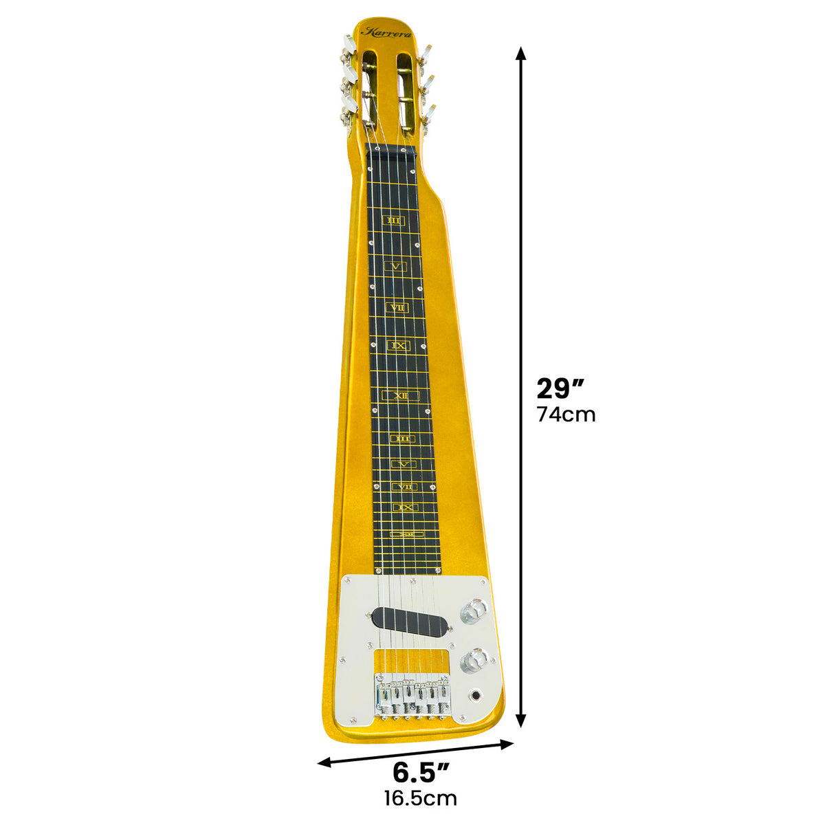 Karrera 29in 6-String Lap Steel Hawaiian Guitar - Metallic Gold Tristar Online