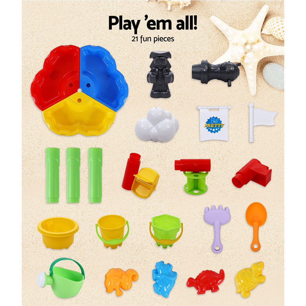 Keezi Kids Beach Sand and Water Sandpit Outdoor Table Childrens Bath Toys Tristar Online