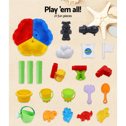 Keezi Kids Beach Sand and Water Sandpit Outdoor Table Childrens Bath Toys Tristar Online