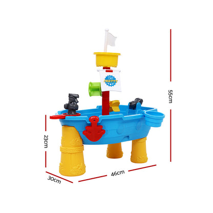 Keezi Kids Beach Sand and Water Toys Outdoor Table Pirate Ship Childrens Sandpit Tristar Online