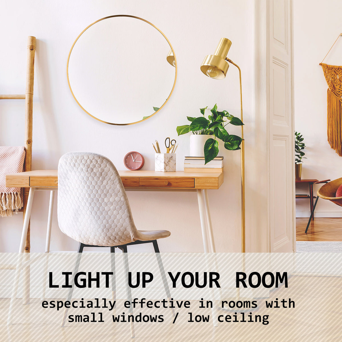 La Bella Gold Wall Mirror Round Aluminum Frame Makeup Decor Bathroom Vanity 60cm Tristar Online