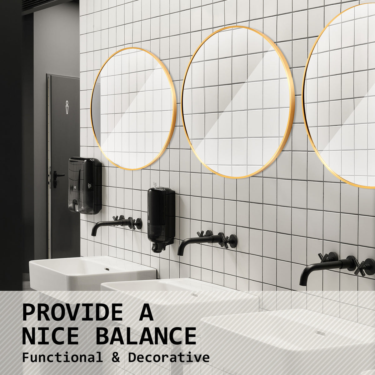 La Bella Gold Wall Mirror Round Aluminum Frame Makeup Decor Bathroom Vanity 60cm Tristar Online