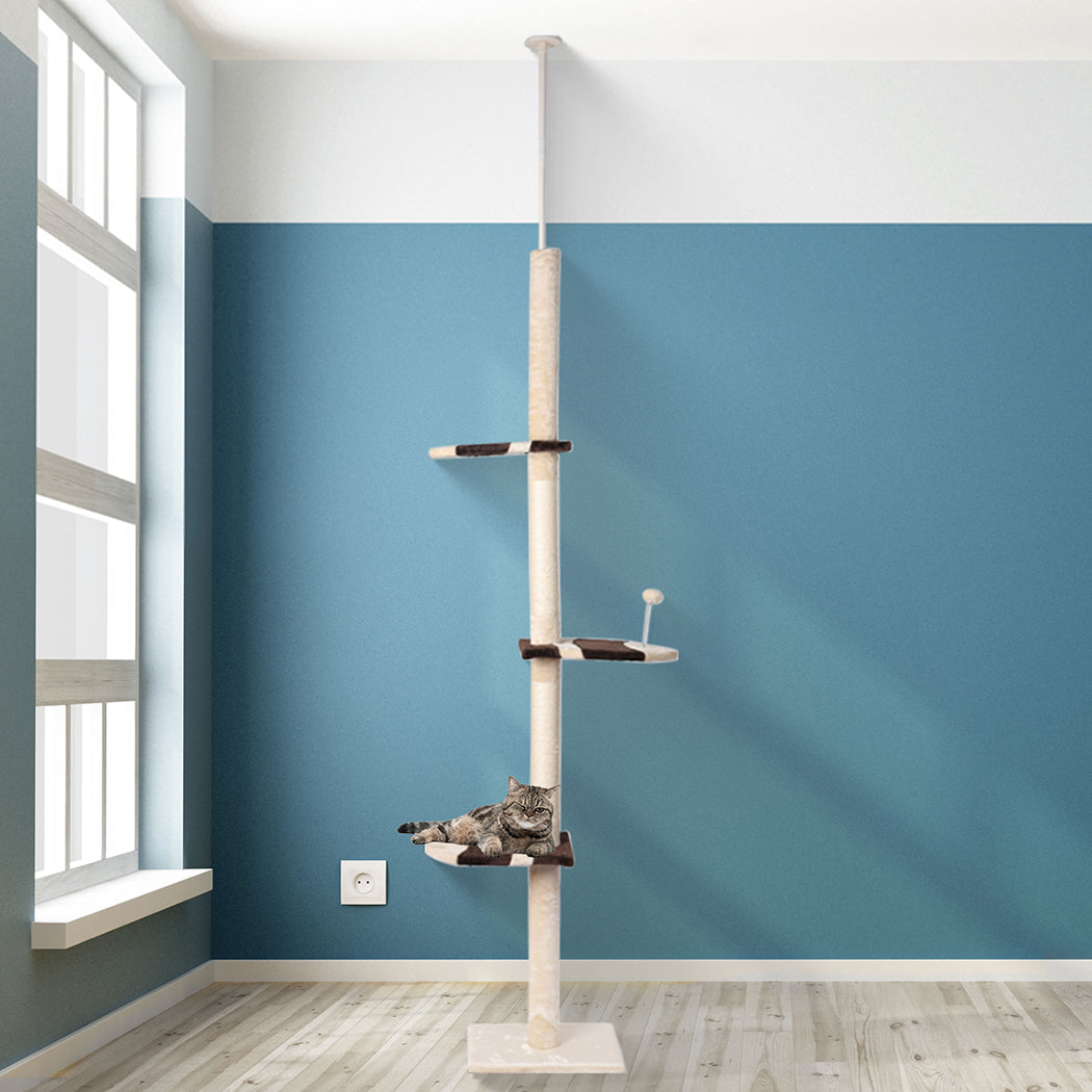 PaWz Cat Scratching Post Tree Condo Furniture Scratcher Tower 228-288 High Cream Tristar Online